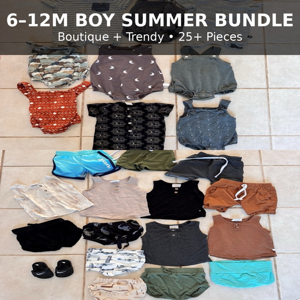 24 piece. High end / Small shop baby boys lot. SUMMER.